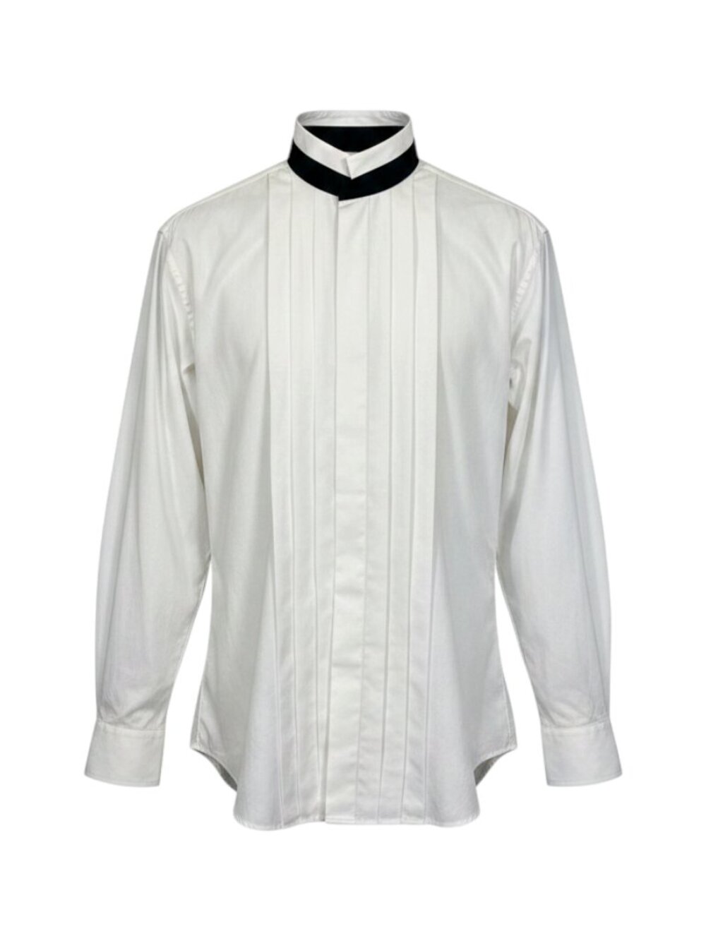 Bill Blass White Black Evening Shirt 16.5 White
